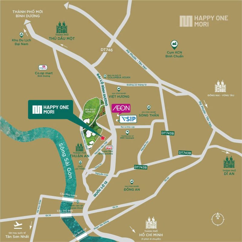 Vị trí dự án Happy One Mori