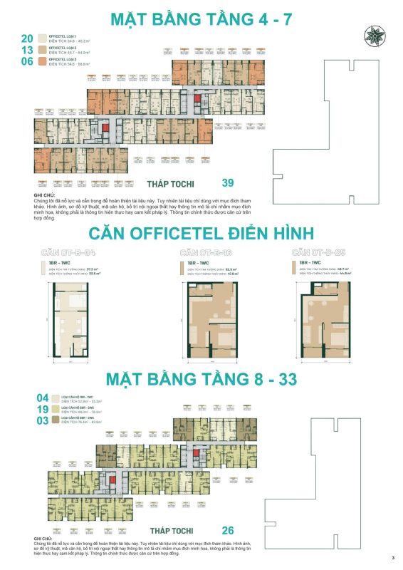 Mặt bằng Officetel và căn hộ dự án Happy One Mori Lái Thiêu